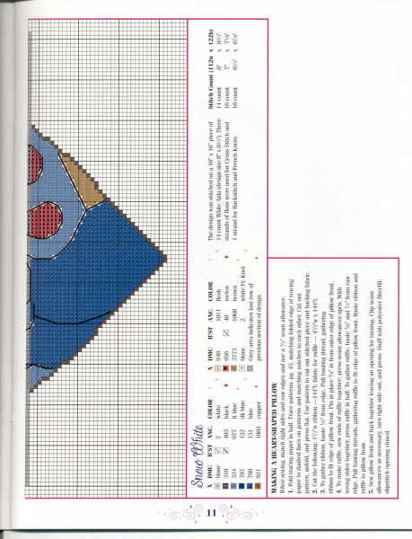 Schema punto croce Biancaneve nel cuore 2